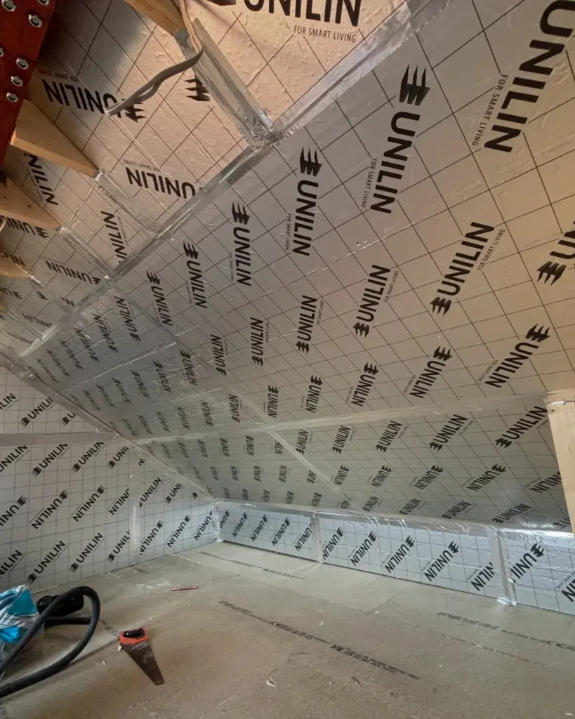 Close-up of the newly built dormer extension during loft conversion in Louth