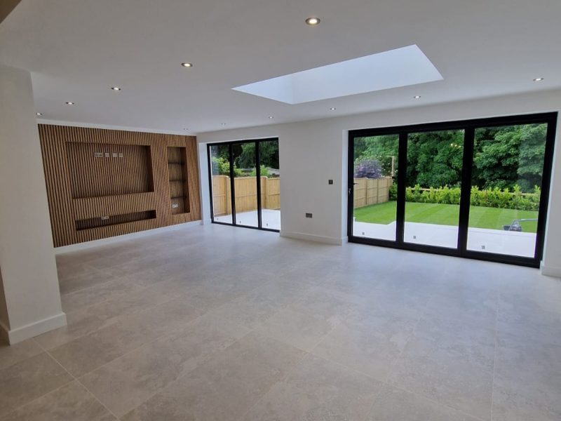 view from inside an side extension